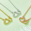 Moissanite 925 Sterling Silver Heart Necklace Moissanite - Tophatter Daily Deals