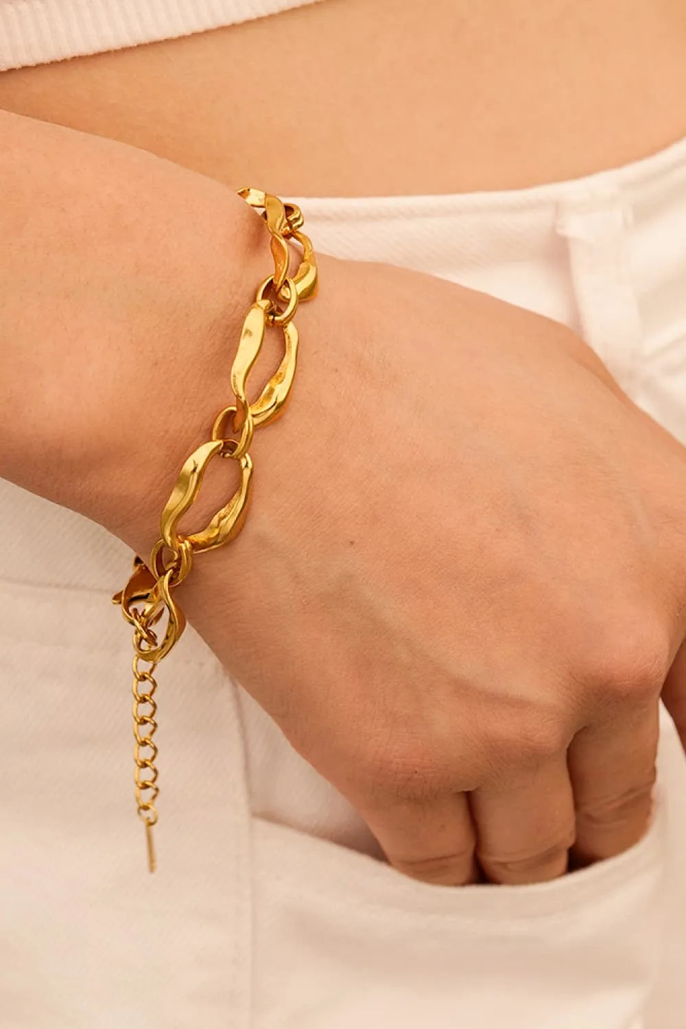 18K Gold-Plated Stainless Steel Bracelet Bracelets - Tophatter Daily Deals