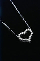 1 Carat Moissanite Heart Pendant Chain-Link Necklace Moissanite - Tophatter Daily Deals