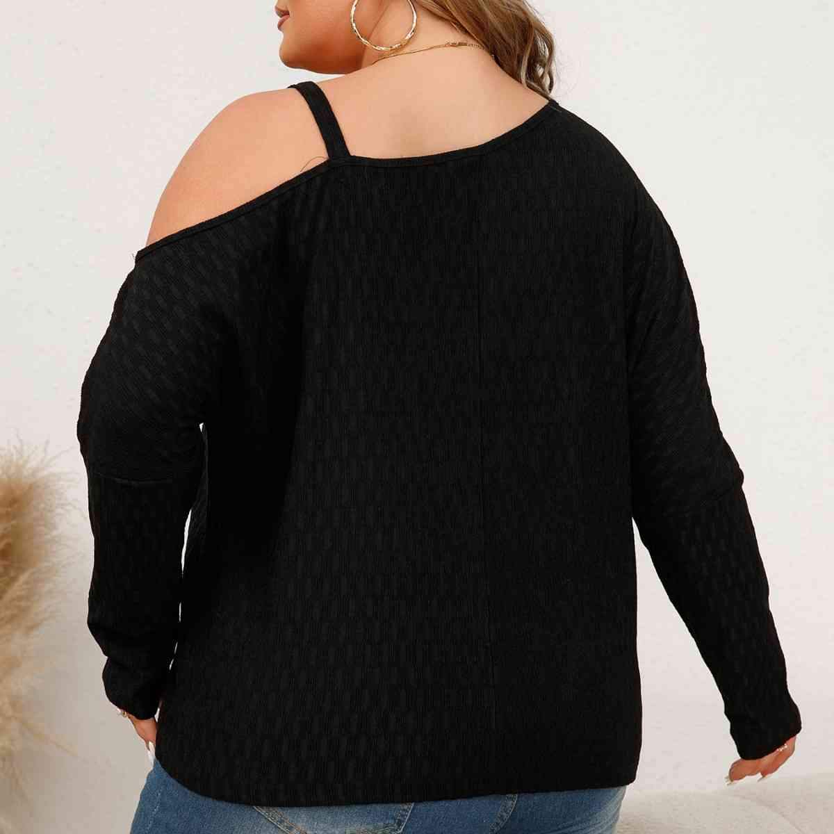 Plus Size One-Shoulder Asymmetrical Blouse Blouses - Tophatter Daily Deals