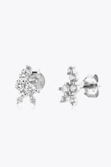 Zircon 925 Sterling Silver Stud Earrings Silver One Size Earrings - Tophatter Daily Deals