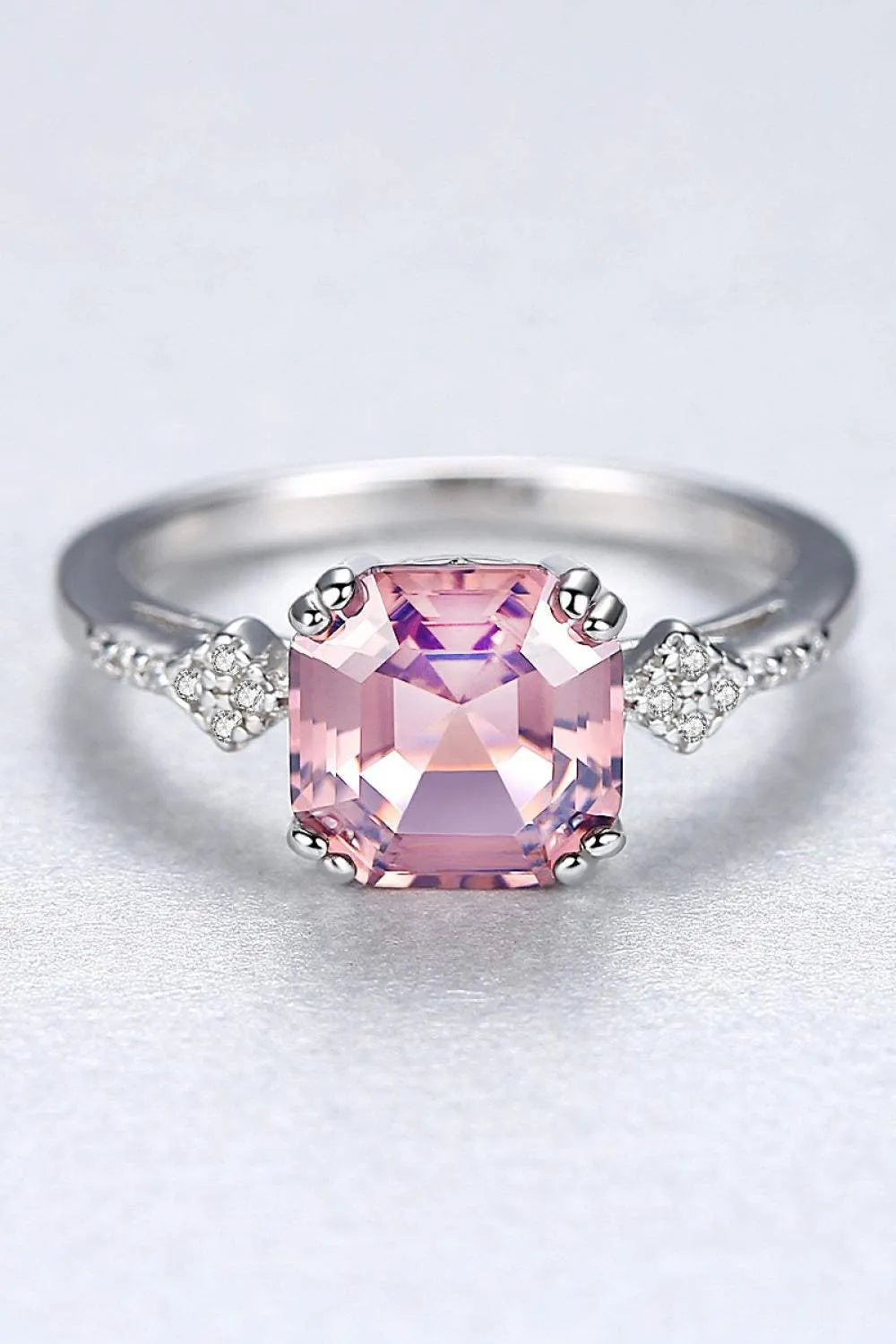 Morganite 925 Sterling Silver Ring Rings - Tophatter Daily Deals