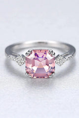 Morganite 925 Sterling Silver Ring Rings - Tophatter Daily Deals