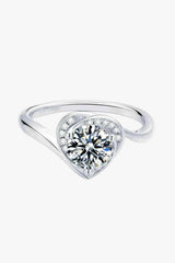 1 Carat Moissanite 925 Sterling Silver Heart Ring Moissanite - Tophatter Daily Deals