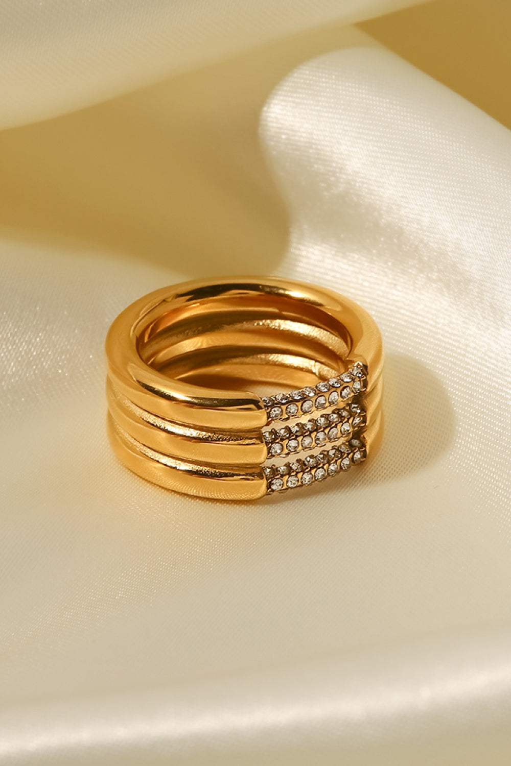 Triple-Layered Rhinestone Ring Rings - Tophatter Daily Deals