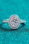 1 Carat Moissanite 925 Sterling Silver Halo Ring Moissanite - Tophatter Daily Deals