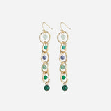 Beaded Alloy Dangle Earrings Gum Leaf One Size Earrings - Tophatter Daily Deals