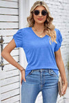 V-Neck Twisted Short Sleeve T-Shirt Women's T-Shirts - Tophatter Daily Deals