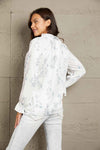 Double Take Floral Tie Neck Flounce Sleeve Blouse Blouses - Tophatter Daily Deals