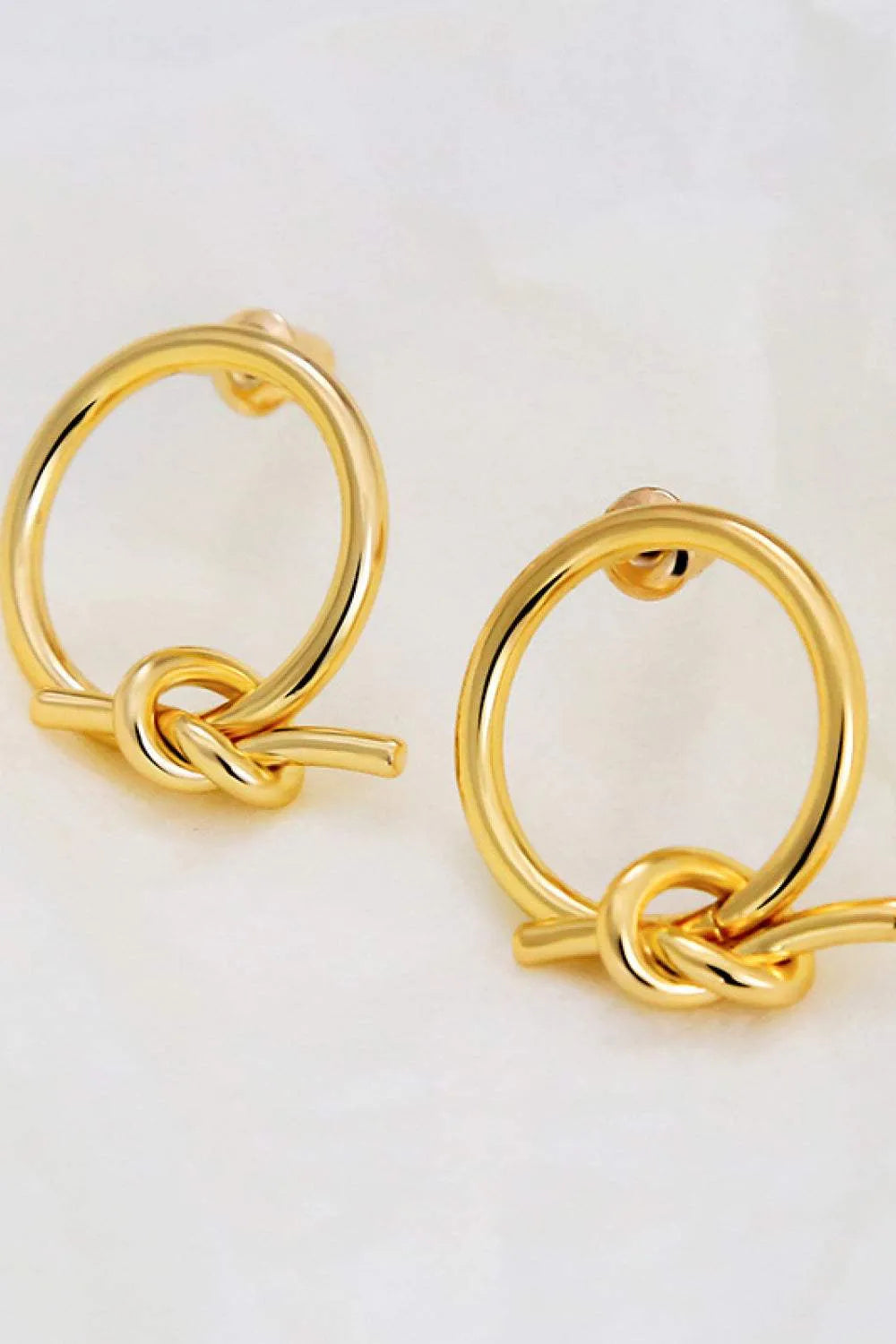 18K Gold-Plated Tied Hoop Earrings Earrings - Tophatter Daily Deals