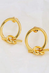 18K Gold-Plated Tied Hoop Earrings Earrings - Tophatter Daily Deals