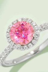 1 Carat Moissanite 925 Sterling Silver Halo Ring Moissanite - Tophatter Daily Deals