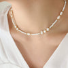 Titanium Steel Glass Bead Pearl Necklace White One Size Necklaces - Tophatter Daily Deals