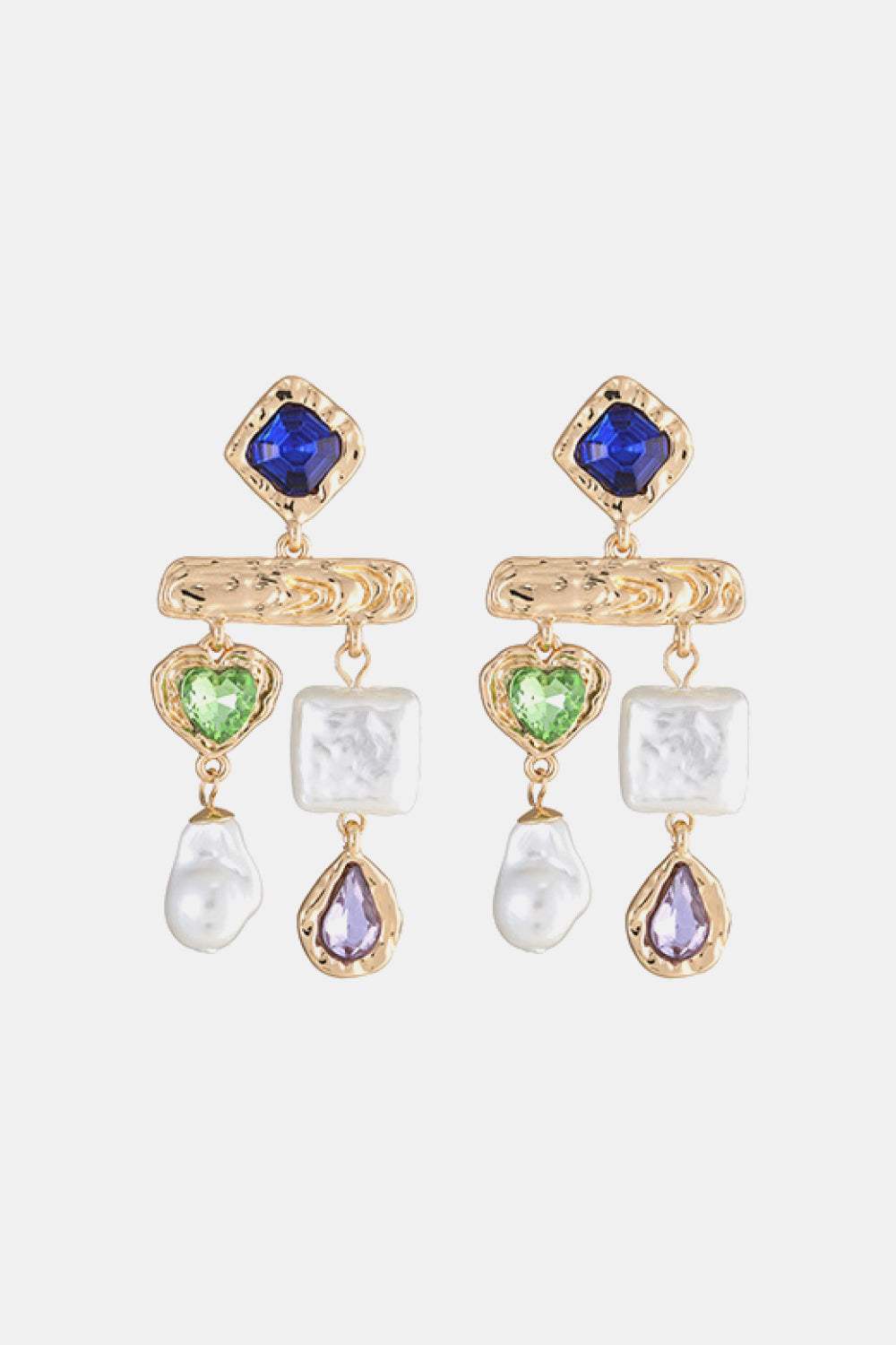 Glass Stone Synthetic Pearl Dangle Earrings Style A One Size Earrings - Tophatter Daily Deals
