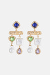 Glass Stone Synthetic Pearl Dangle Earrings Style A One Size Earrings - Tophatter Daily Deals