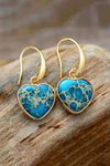 Imperial Jasper Heart Earrings Earrings - Tophatter Daily Deals