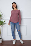 Lace Detail Long Sleeve T-Shirt Women's T-Shirts - Tophatter Daily Deals