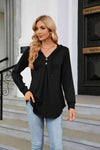 Long Sleeve Hooded Blouse Black Blouses - Tophatter Daily Deals