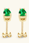 Lab-Grown Emerald Stud Earrings Earrings - Tophatter Daily Deals