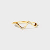 925 Sterling Silver Inlaid Zircon Wave Shape Ring Gold Rings - Tophatter Daily Deals