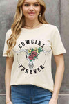 Simply Love Full Size COWGIRL FOREVER Graphic Cotton Tee Women's T-Shirts - Tophatter Daily Deals