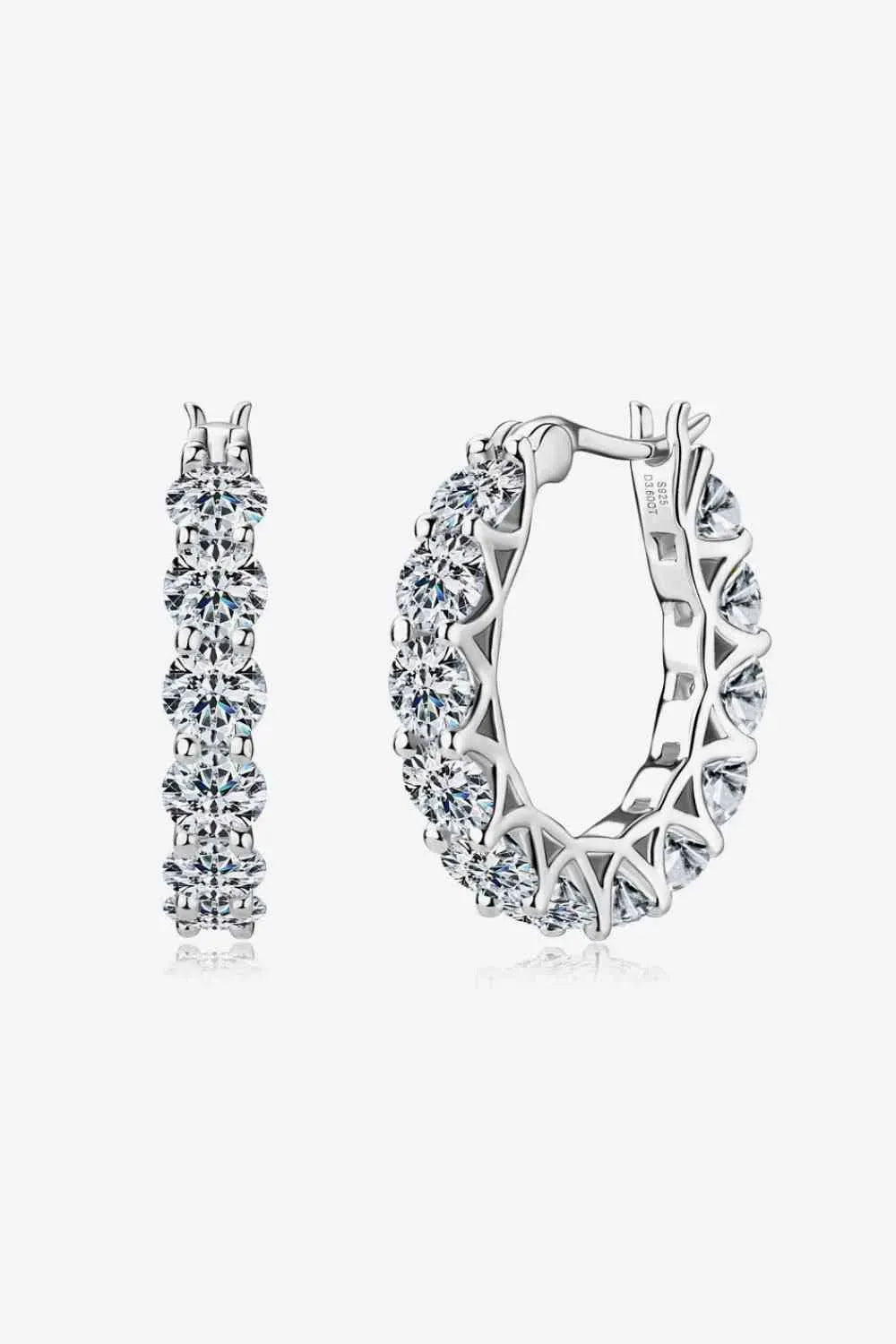 7.2 Carat Moissanite 925 Sterling Silver Earrings Silver One Size Moissanite - Tophatter Daily Deals