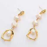 Gold-Plated Freshwater Pearl Earrings Earrings - Tophatter Daily Deals