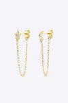 Zircon Star and Moon Mismatched Earrings Gold White One Size Earrings - Tophatter Daily Deals