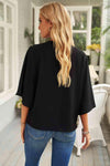 Cowl Neck Three-Quarter Sleeve Blouse Blouses - Tophatter Daily Deals