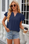 Notched Cap Sleeve T-Shirt Women's T-Shirts - Tophatter Daily Deals