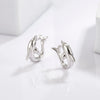 925 Sterling Silver Zircon Dolphin Earrings Silver One Size Earrings - Tophatter Daily Deals