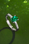 1 Carat Lab-Grown Emerald Side Stone Ring Rings - Tophatter Daily Deals