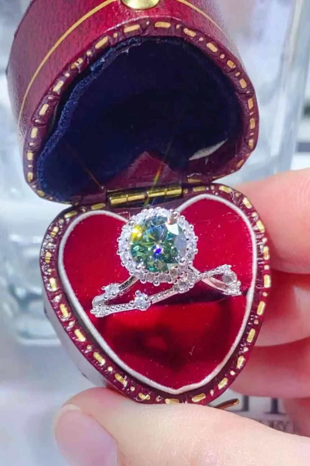 1 Carat Moissanite Platinum-Plated Ring Moissanite - Tophatter Daily Deals