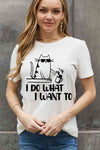 Simply Love Full Size I DO WHAT I WANT TO Graphic Cotton Tee Women's T-Shirts - Tophatter Daily Deals