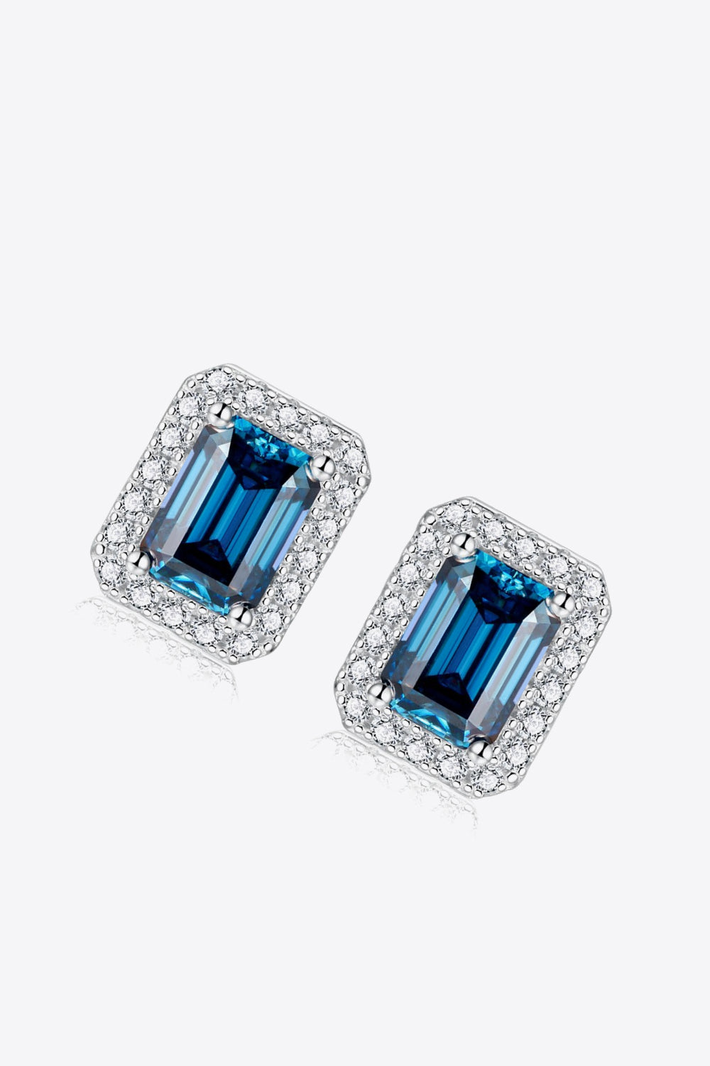 2 Carat Moissanite Stud Earrings in Indigo Moissanite - Tophatter Daily Deals