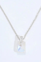 925 Sterling Silver Natural Moonstone Pendant Necklace Moonstone - Tophatter Daily Deals