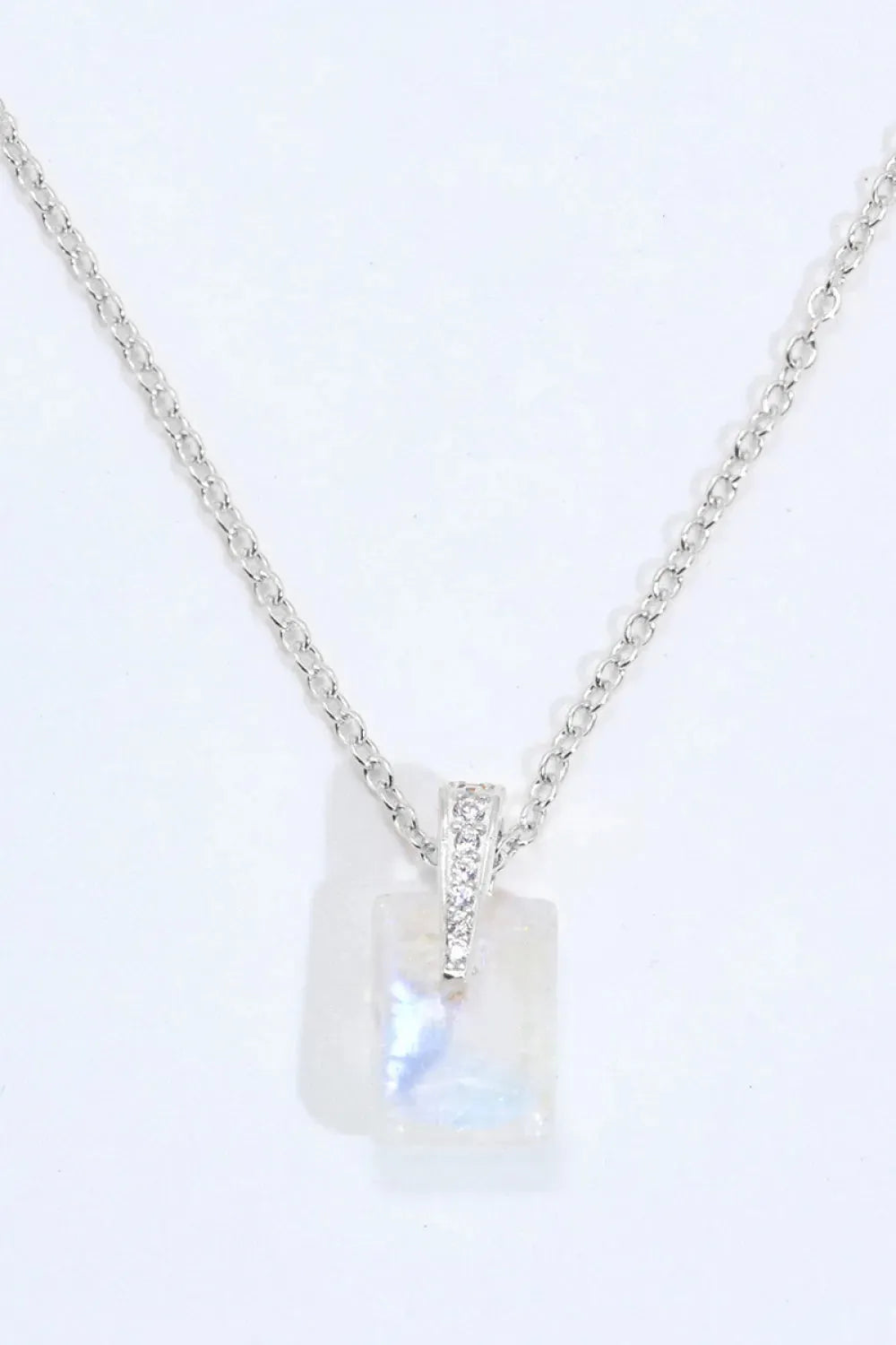 925 Sterling Silver Natural Moonstone Pendant Necklace Moonstone - Tophatter Daily Deals