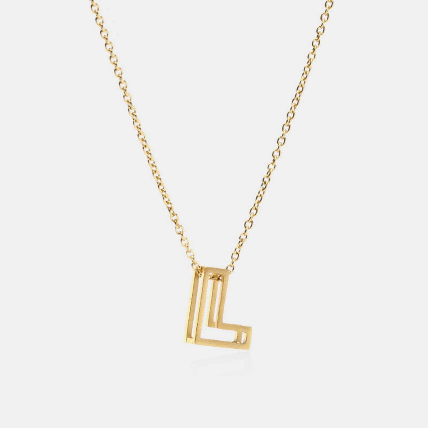 Stainless Steel Letter Pendant Necklace Gold L One Size Necklaces - Tophatter Daily Deals