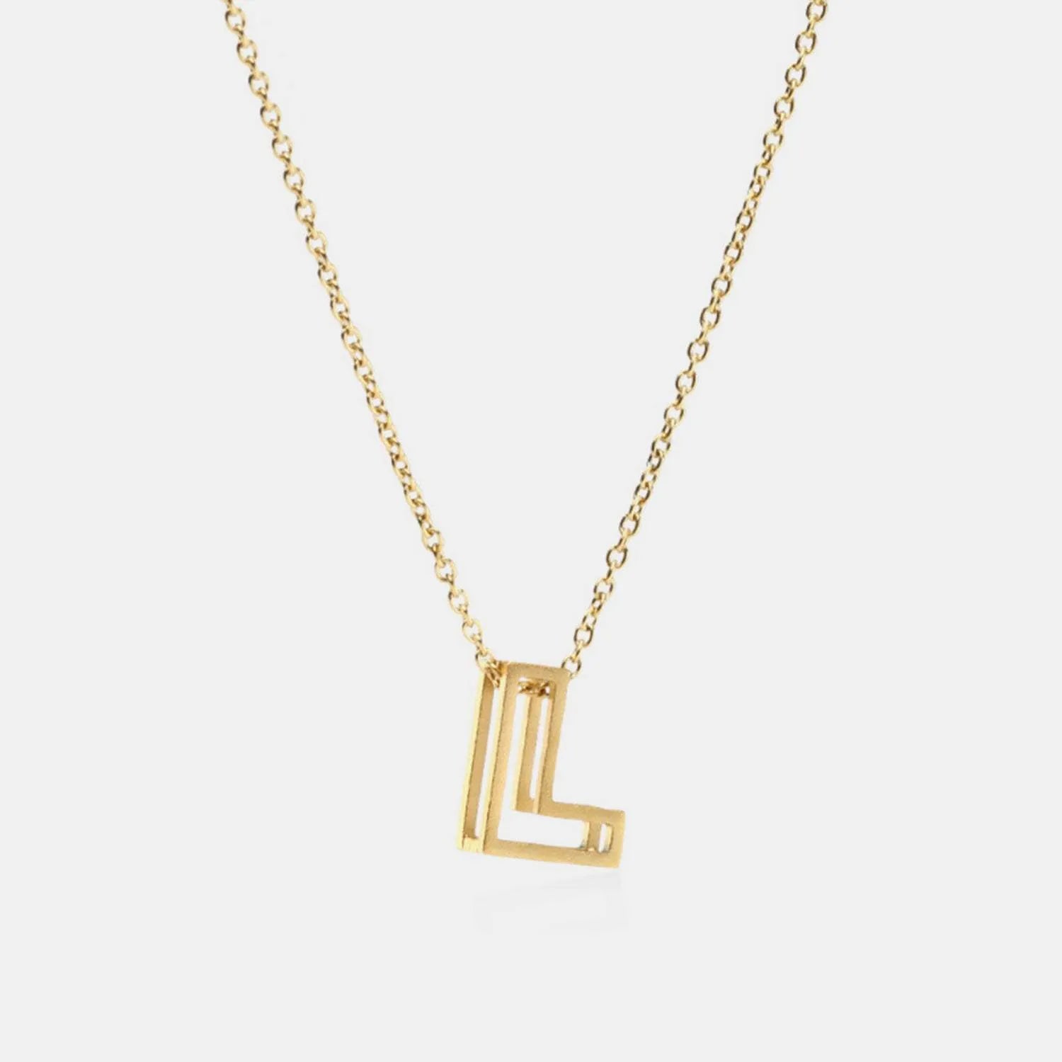 Stainless Steel Letter Pendant Necklace Gold L One Size Necklaces - Tophatter Daily Deals