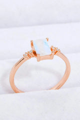 Rectangle Natural Moonstone Ring Moonstone - Tophatter Daily Deals