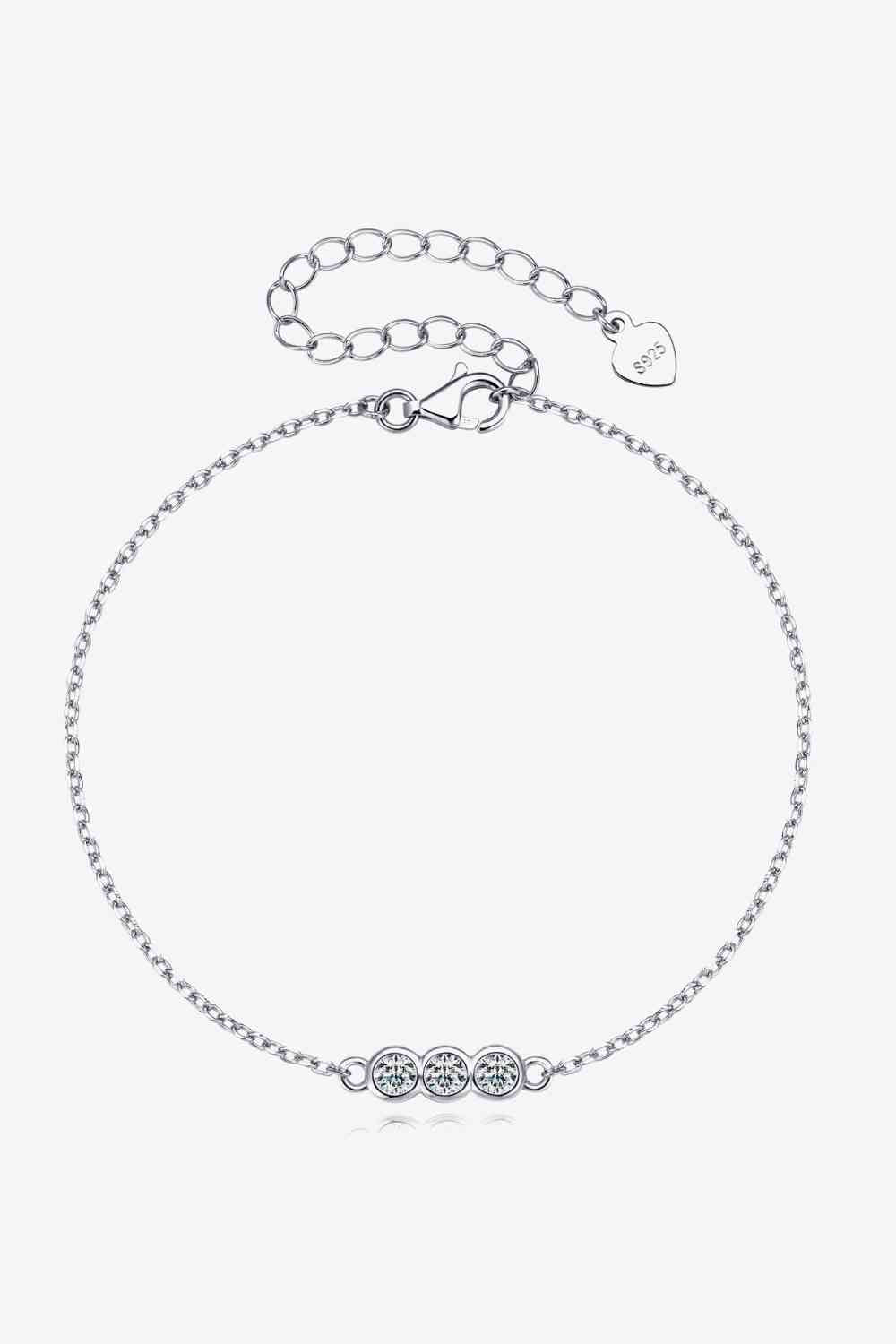 Adored Moissanite 925 Sterling Silver Bracelet Moissanite - Tophatter Daily Deals