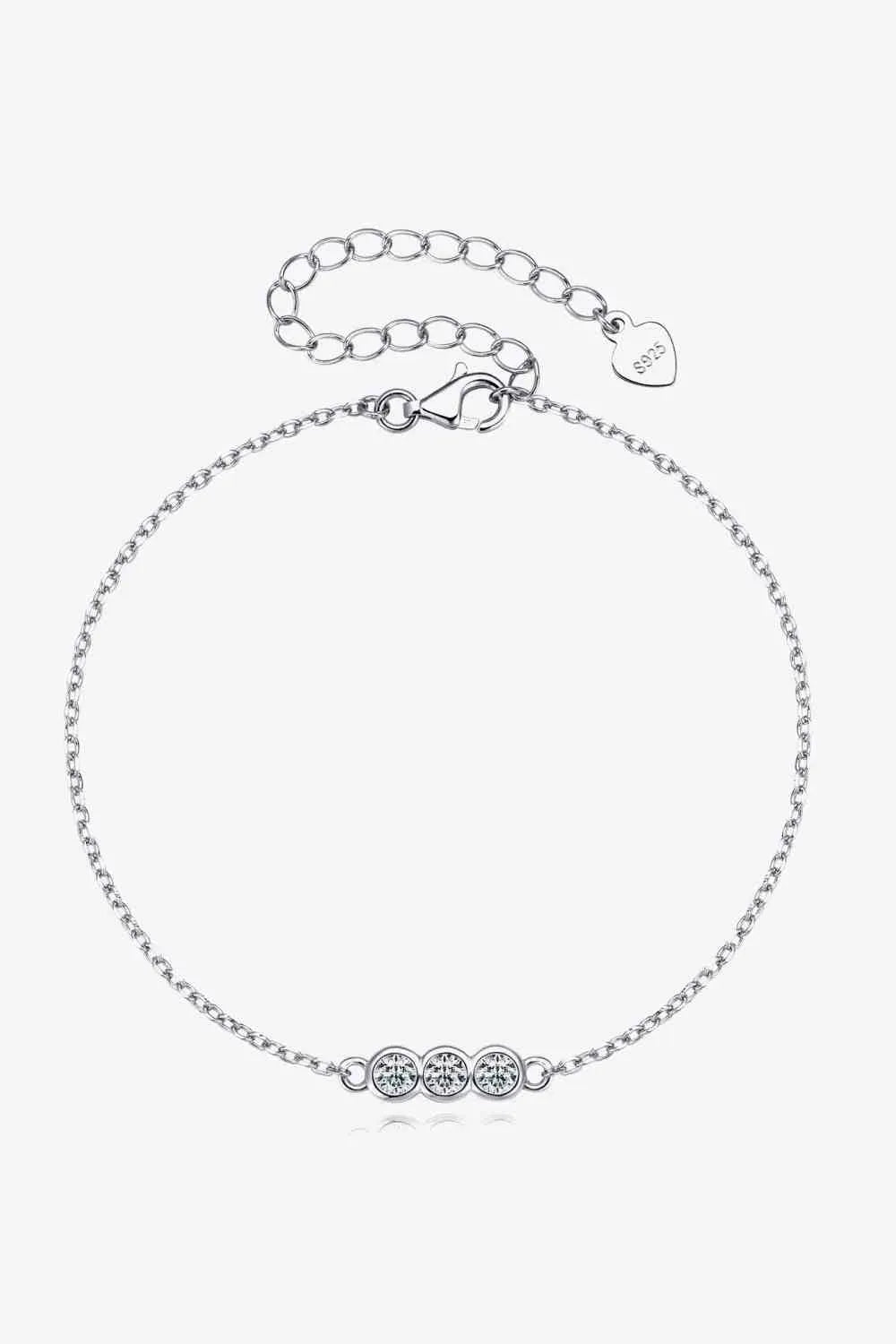 Adored Moissanite 925 Sterling Silver Bracelet Moissanite - Tophatter Daily Deals