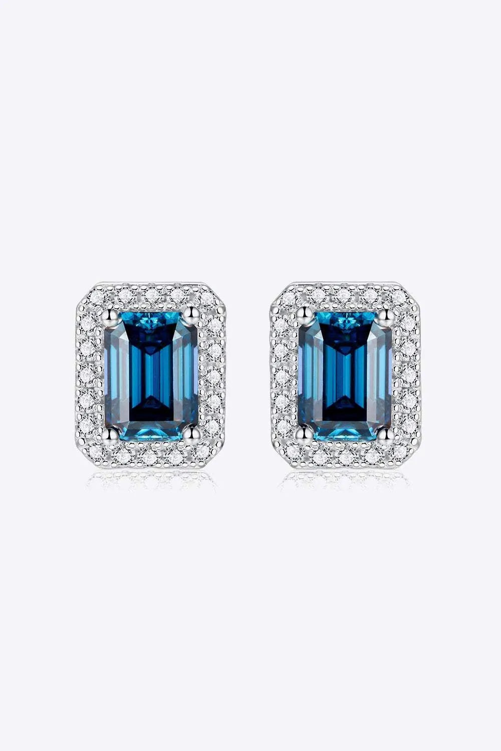 2 Carat Moissanite Stud Earrings in Indigo Indigo One Size Moissanite - Tophatter Daily Deals