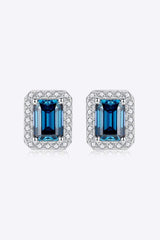 2 Carat Moissanite Stud Earrings in Indigo Indigo One Size Moissanite - Tophatter Daily Deals