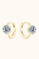 2 Carat Moissanite 925 Sterling Silver Huggie Earrings Gold One Size Moissanite - Tophatter Daily Deals