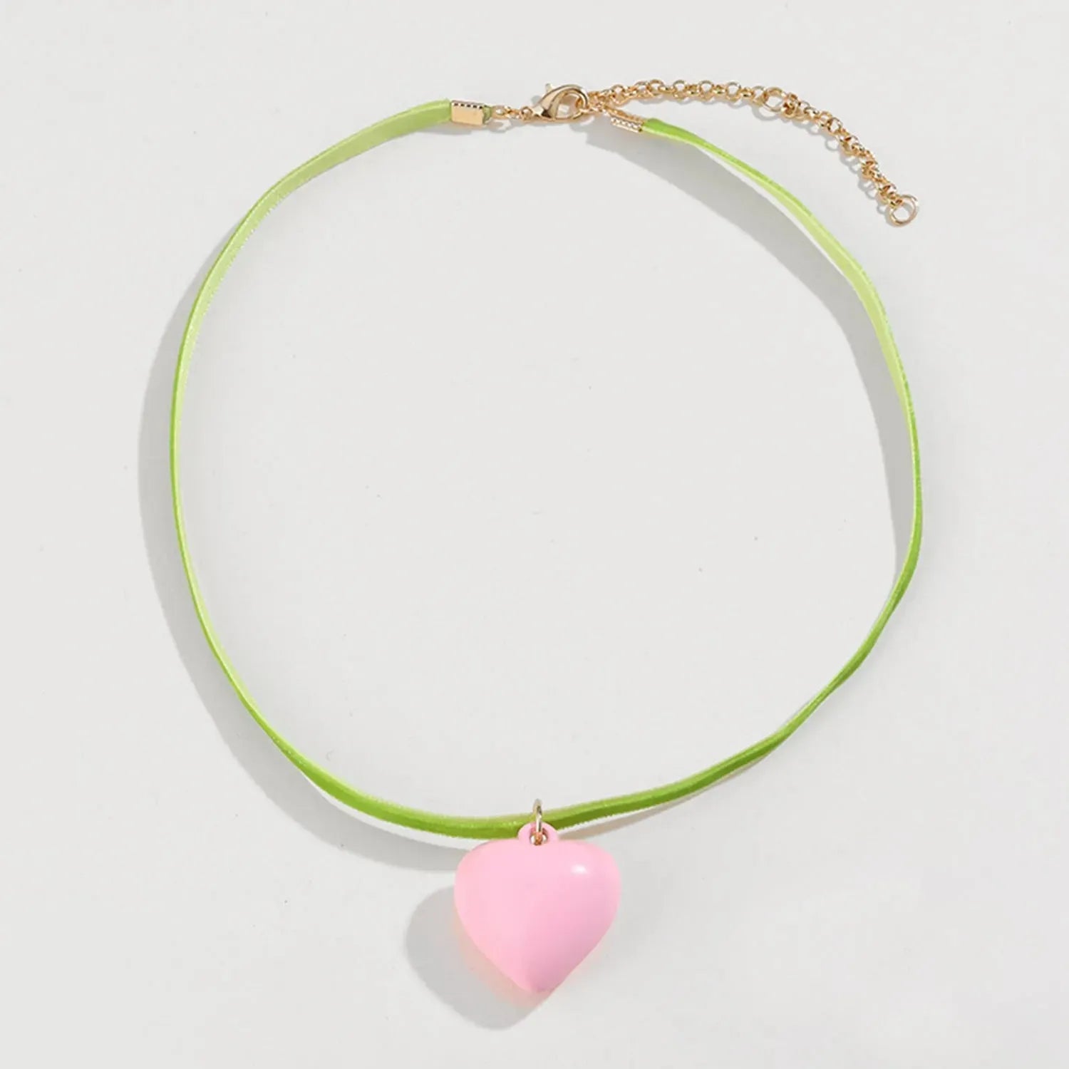 Heart Pendant Velvet Rope Choker Necklace Blush Pink One Size Necklaces - Tophatter Daily Deals