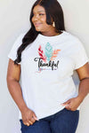 Simply Love Full Size THANKFUL Graphic T-Shirt Bleach Women's T-Shirts - Tophatter Daily Deals