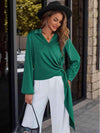 Surplice Neck Long Sleeve Blouse Blouses - Tophatter Daily Deals