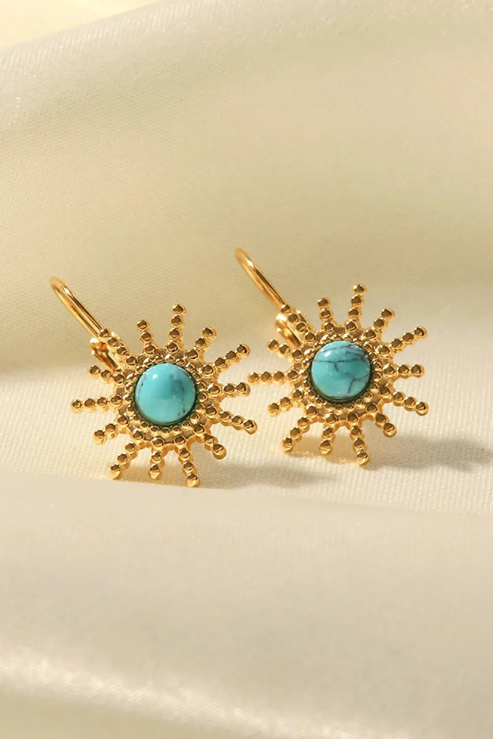 18K Gold Plated Sun-Shaped Earrings Earrings - Tophatter Daily Deals