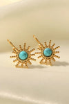 18K Gold Plated Sun-Shaped Earrings Earrings - Tophatter Daily Deals